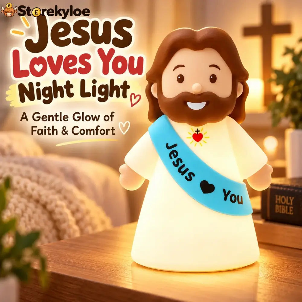❤️ Jesus Loves You™ Night Light – Cute Glowing Jesus Lamp | Christian Bedside Decor & Meaningful Faith Gift ✝️