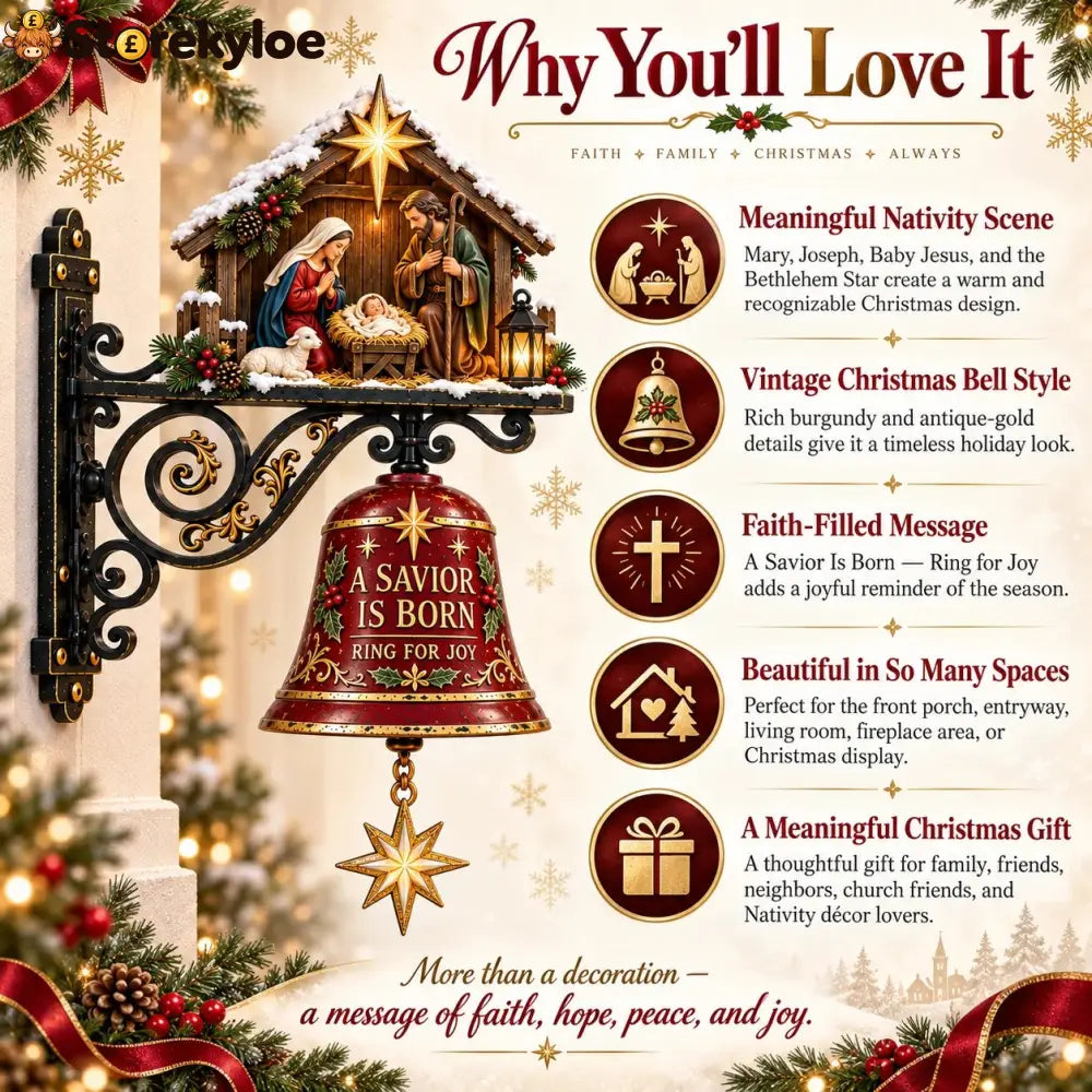 ✨ Jesus Nativity Christmas Door Bell - Welcome Christmas With The Story Of Jesus