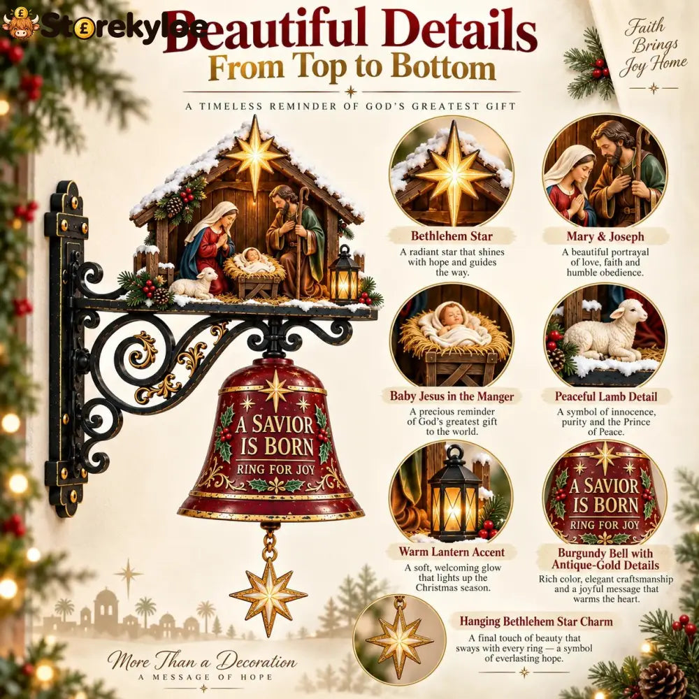 ✨ Jesus Nativity Christmas Door Bell - Welcome Christmas With The Story Of Jesus