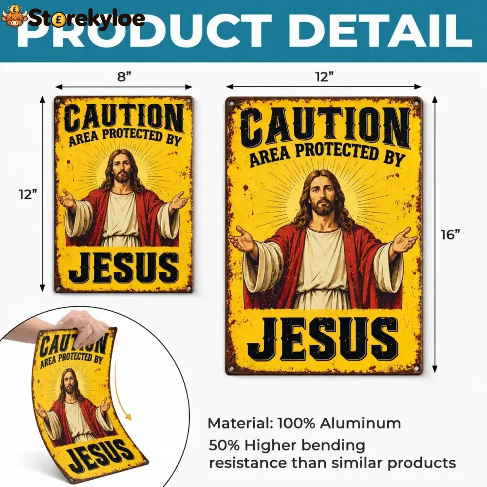 🎁Jesus Protects This Home Vintage Metal Tin Sign - 8’’ × 12’’