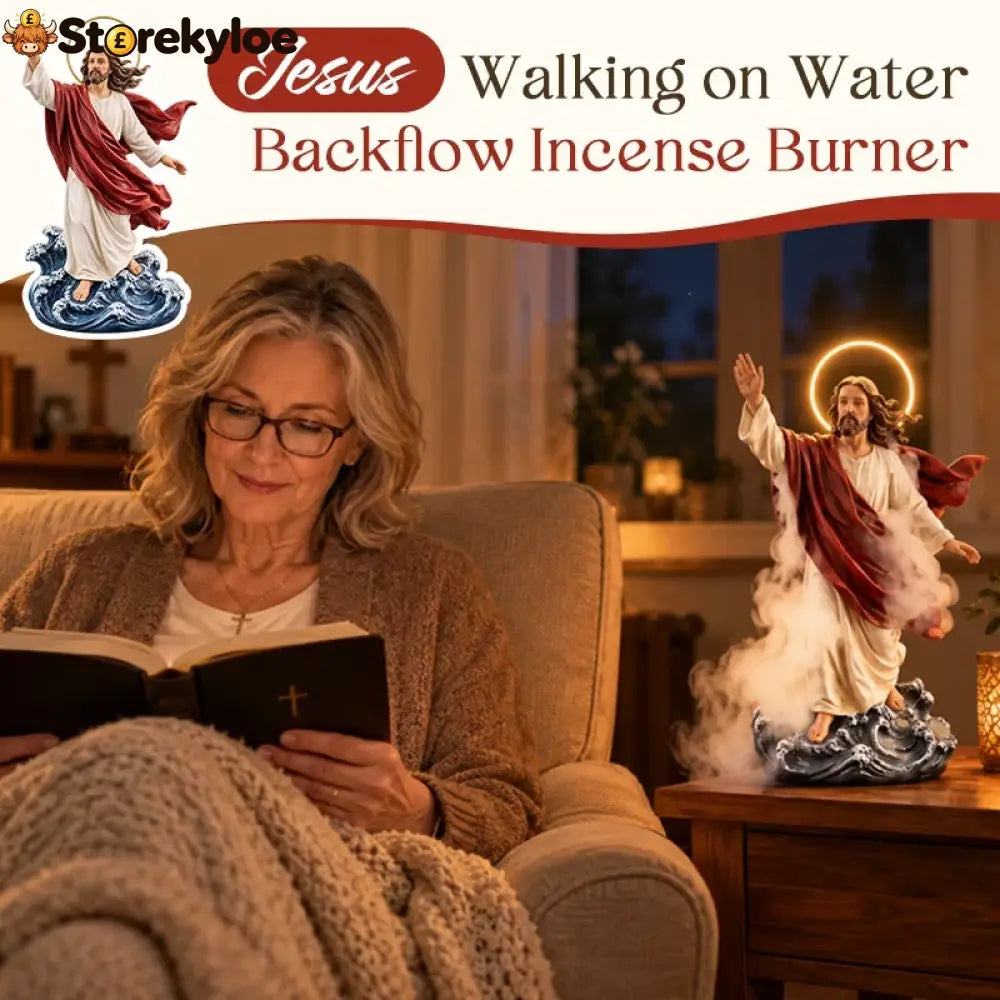 🕊️ Jesus Walking On Water Backflow Incense Burner – Spiritual Prayer Table Decor!