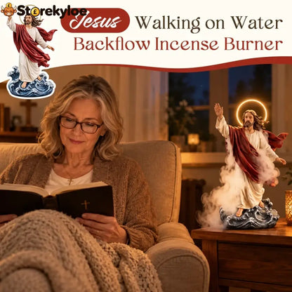 🕊️ Jesus Walking On Water Backflow Incense Burner – Spiritual Prayer Table Decor!