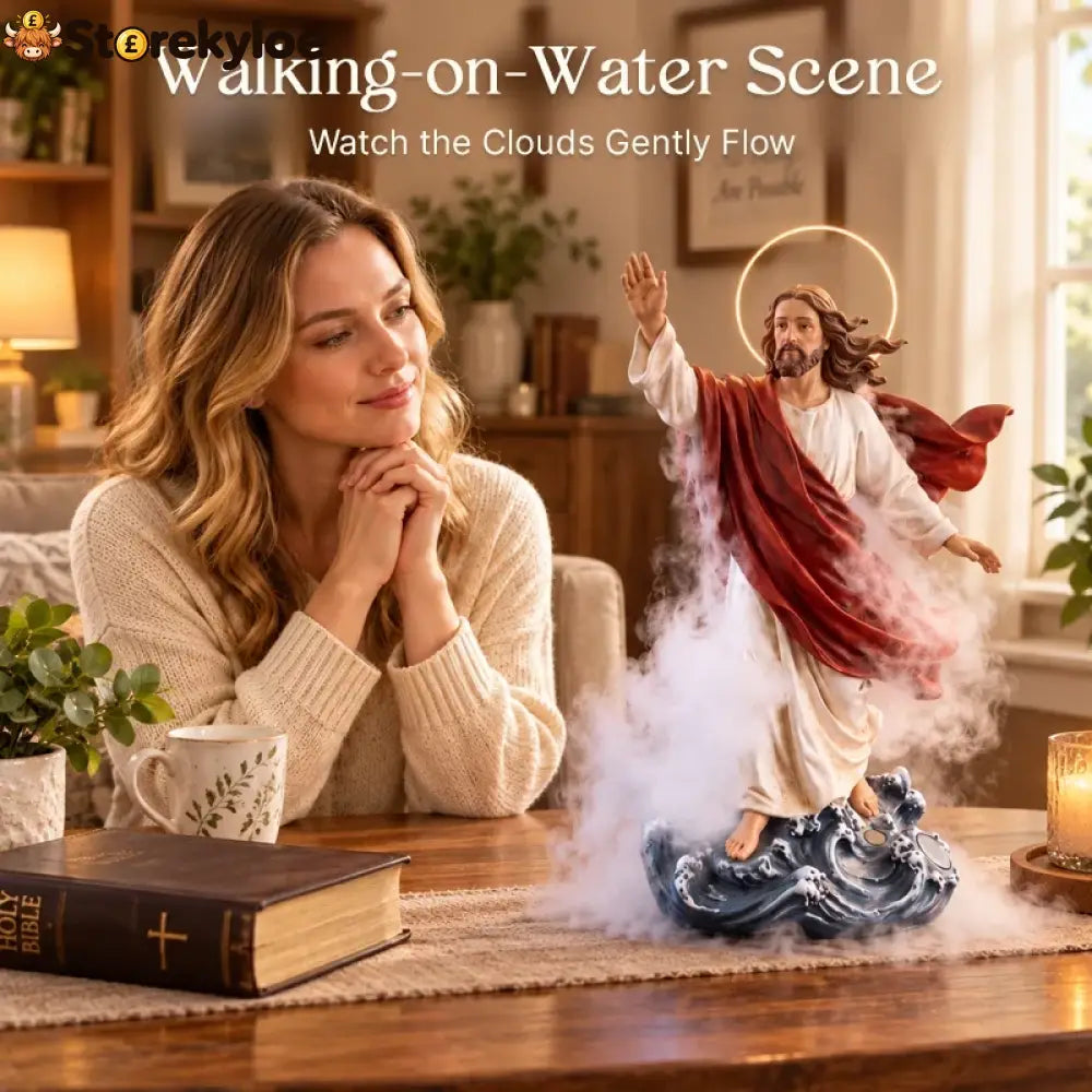 🕊️ Jesus Walking On Water Backflow Incense Burner – Spiritual Prayer Table Decor!