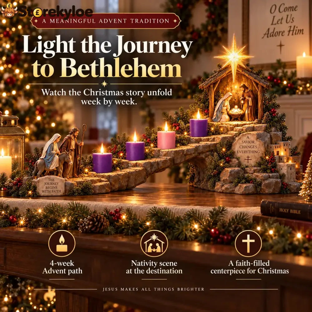 ✨✝️ Journey to Bethlehem – 4-Week Lighted Advent Nativity Path