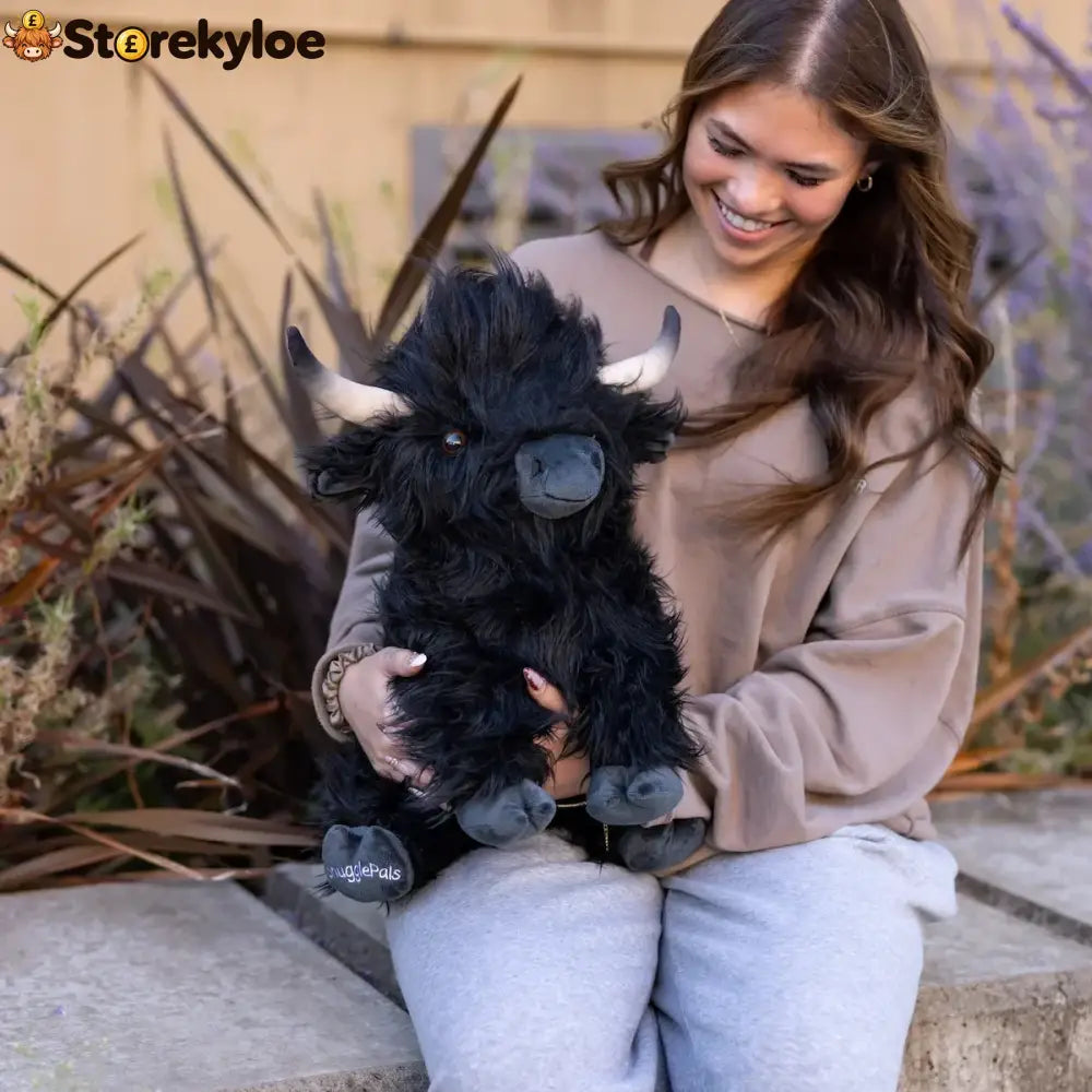 Jumbo Black Highland Cow SnugglePal - Stuffed Animals