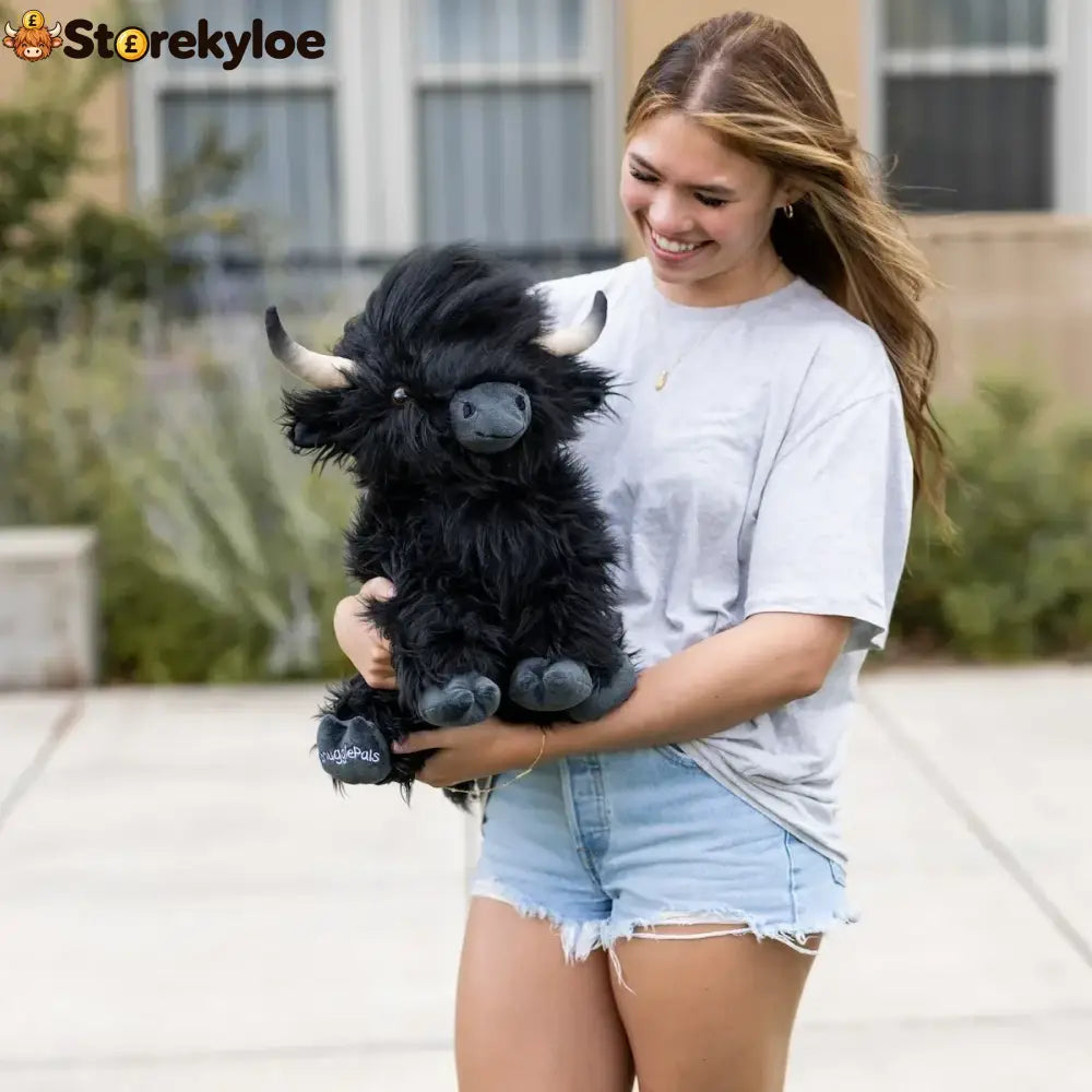 Jumbo Black Highland Cow SnugglePal - Stuffed Animals