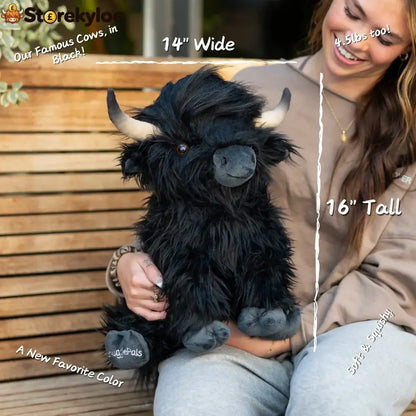 Jumbo Black Highland Cow SnugglePal - Stuffed Animals