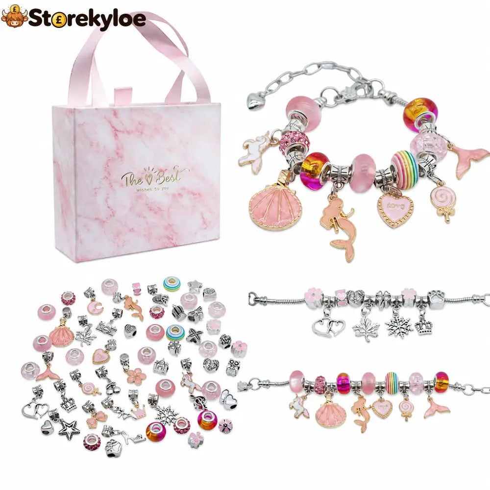 🎁LAST DAY SALE ONLY￡9.99!!💞50K+ SOLD! 📿Kids DIY Charm Bracelet Making Kit💎 - #1 - Hot products
