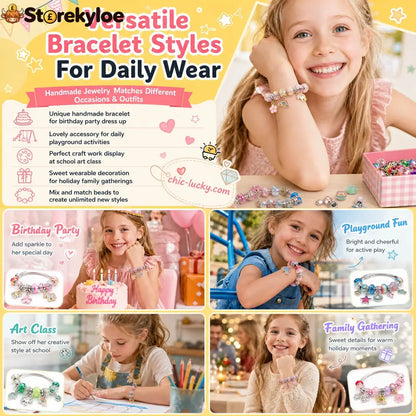 🎁LAST DAY SALE ONLY￡9.99!!💞50K+ SOLD! 📿Kids DIY Charm Bracelet Making Kit💎 - Hot products