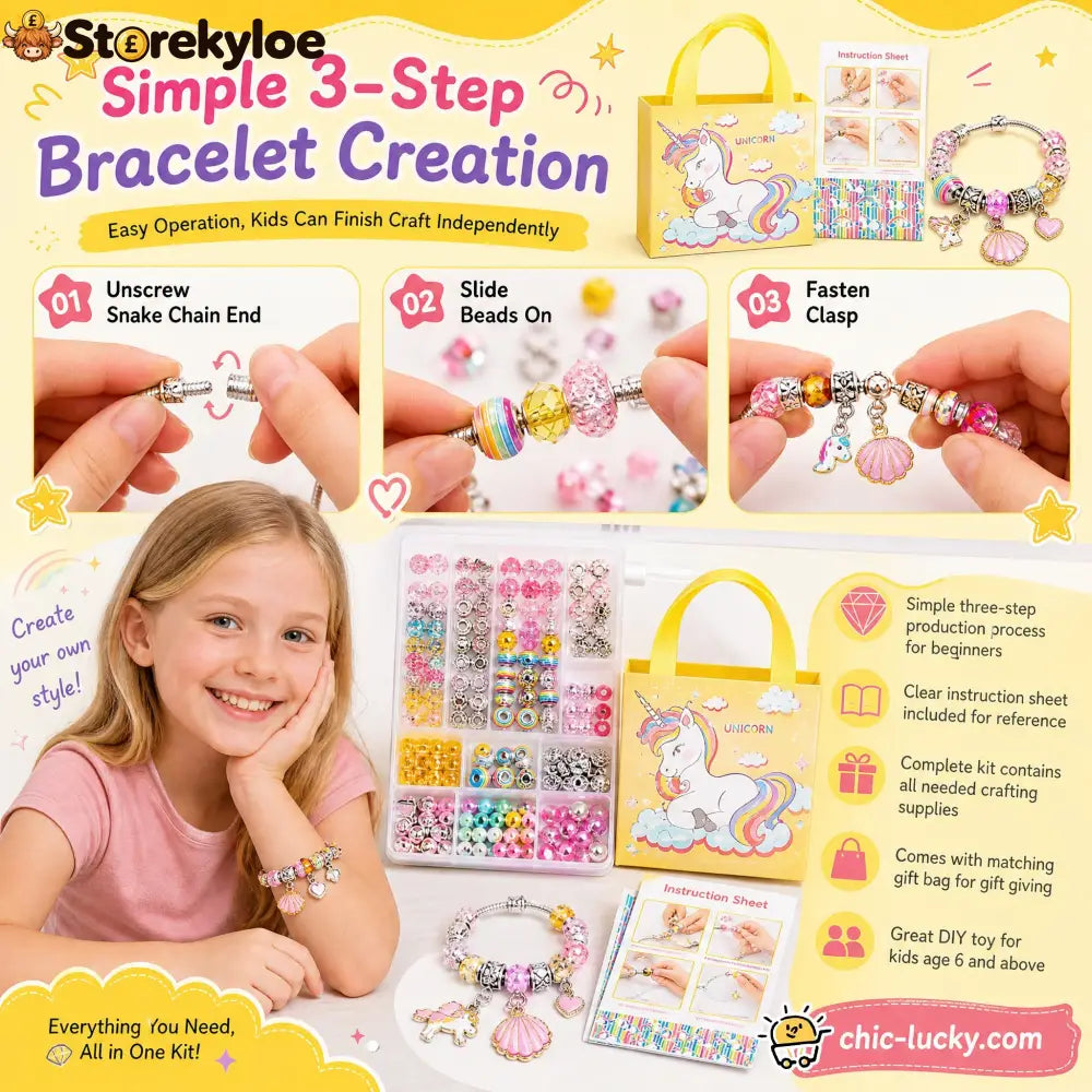 🎁LAST DAY SALE ONLY￡9.99!!💞50K+ SOLD! 📿Kids DIY Charm Bracelet Making Kit💎 - Hot products