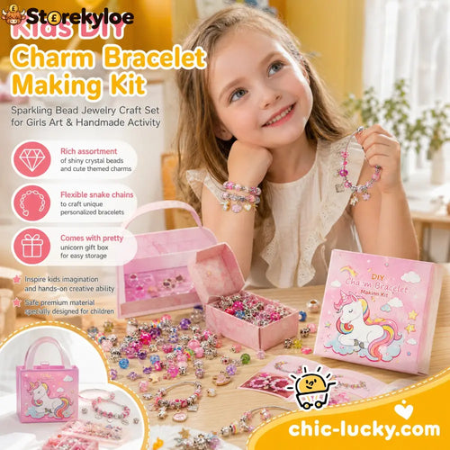 🎁LAST DAY SALE ONLY￡9.99!!💞50K+ SOLD! 📿Kids DIY Charm Bracelet Making Kit💎 - Hot products