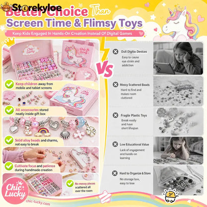 🎁LAST DAY SALE ONLY￡9.99!!💞50K+ SOLD! 📿Kids DIY Charm Bracelet Making Kit💎 - Hot products