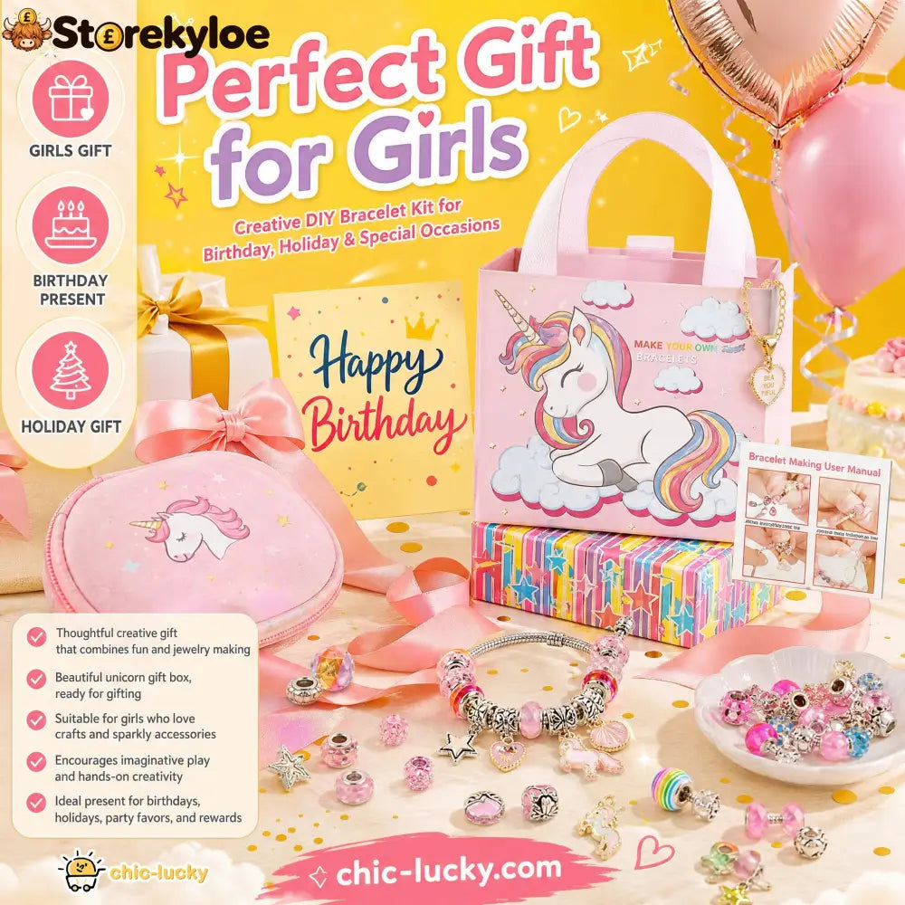 🎁LAST DAY SALE ONLY￡9.99!!💞50K+ SOLD! 📿Kids DIY Charm Bracelet Making Kit💎 - Hot products