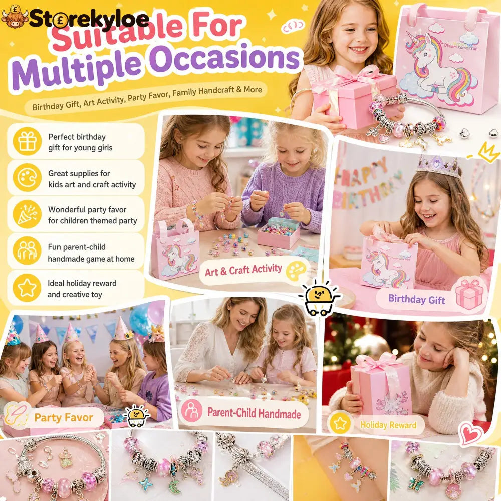 🎁LAST DAY SALE ONLY￡9.99!!💞50K+ SOLD! 📿Kids DIY Charm Bracelet Making Kit💎 - Hot products