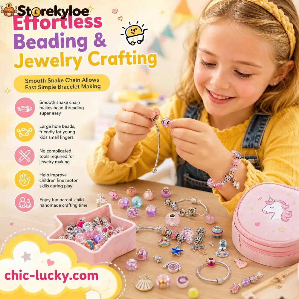 🎁LAST DAY SALE ONLY￡9.99!!💞50K+ SOLD! 📿Kids DIY Charm Bracelet Making Kit💎 - Hot products