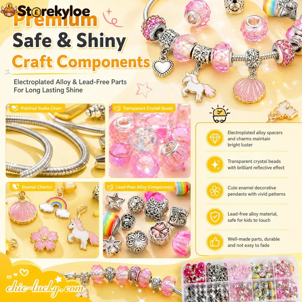 🎁LAST DAY SALE ONLY￡9.99!!💞50K+ SOLD! 📿Kids DIY Charm Bracelet Making Kit💎 - Hot products