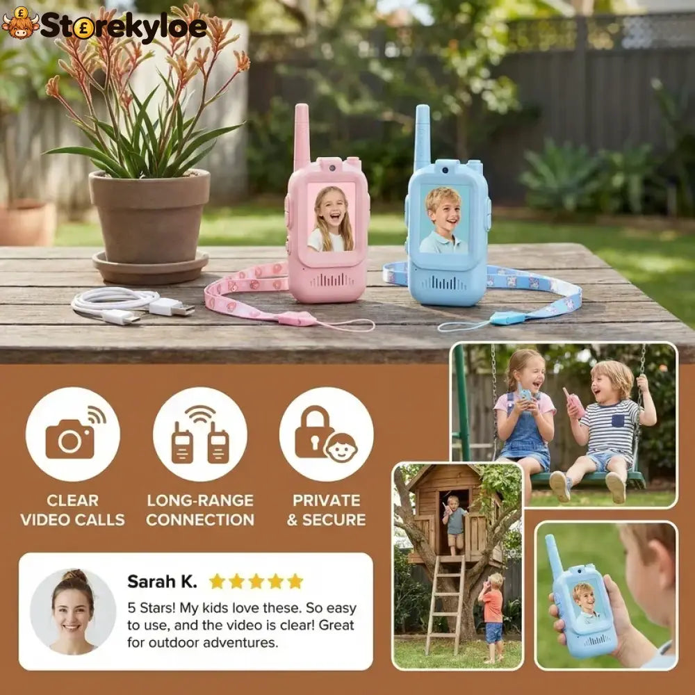 Kids’ Video Walkie-Talkie (02 Sets) – Radios with Camera & Screen 📱