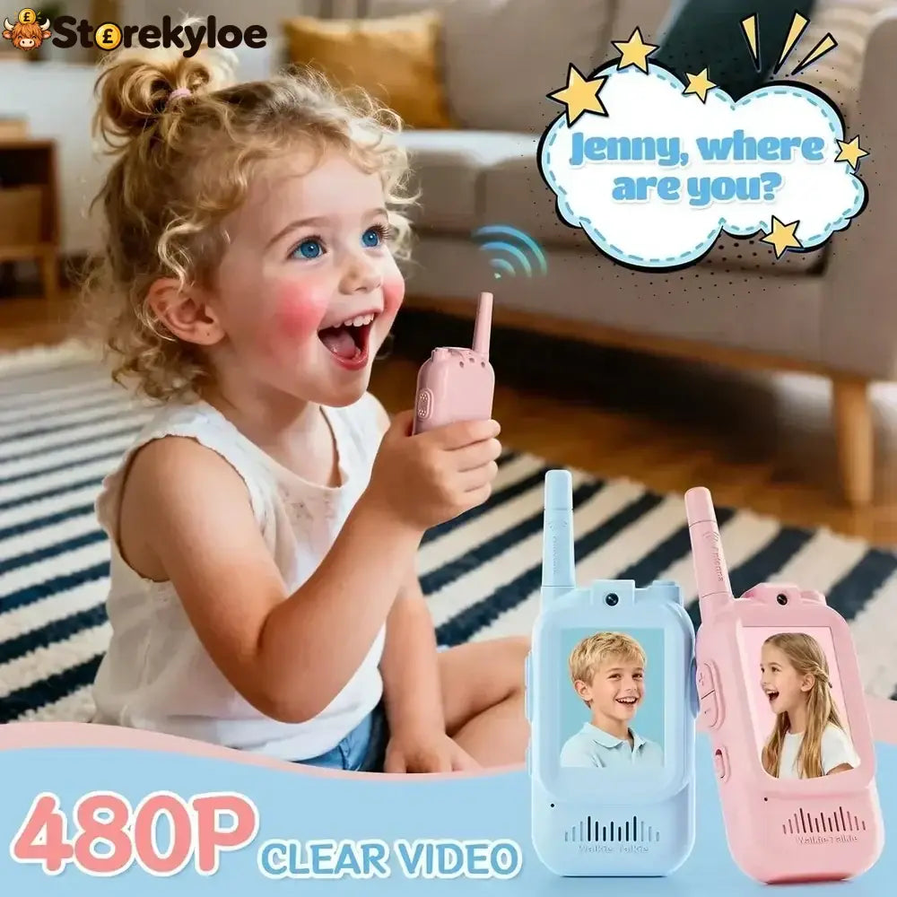 Kids’ Video Walkie-Talkie (02 Sets) – Radios with Camera & Screen 📱