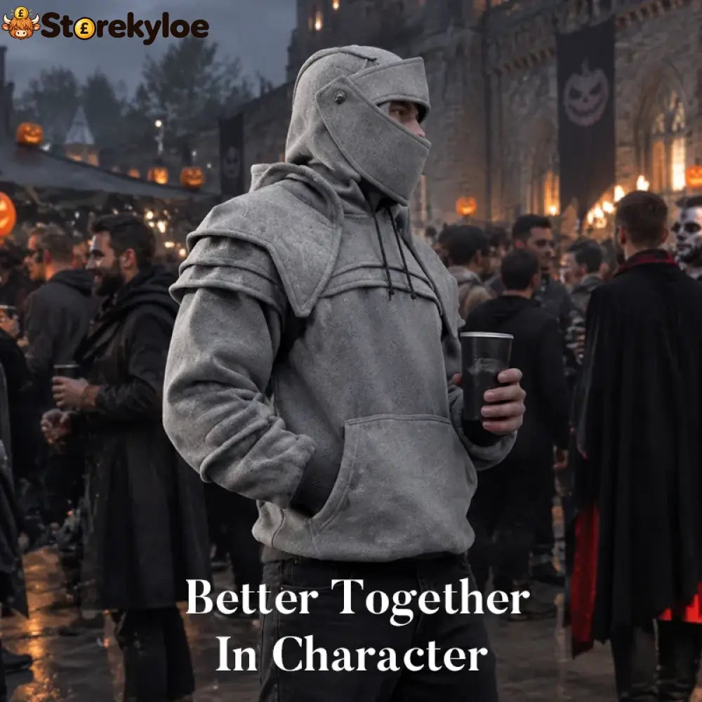 🛡️ Knight Cosplay Hoodie – Medieval Fantasy Streetwear Pullover!