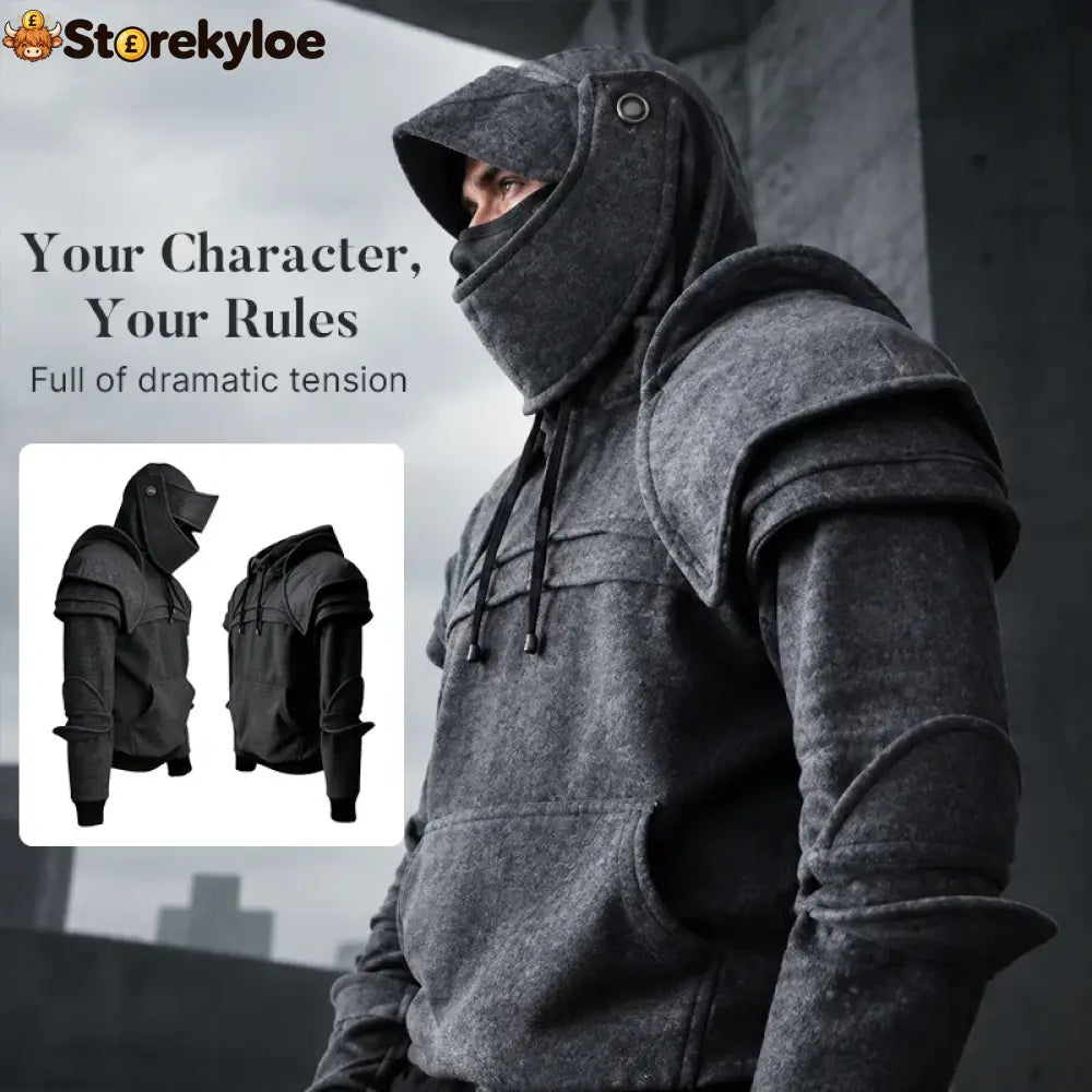 🛡️ Knight Cosplay Hoodie – Medieval Fantasy Streetwear Pullover!