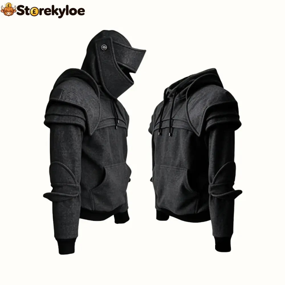 🛡️ Knight Cosplay Hoodie – Medieval Fantasy Streetwear Pullover! - Black / S
