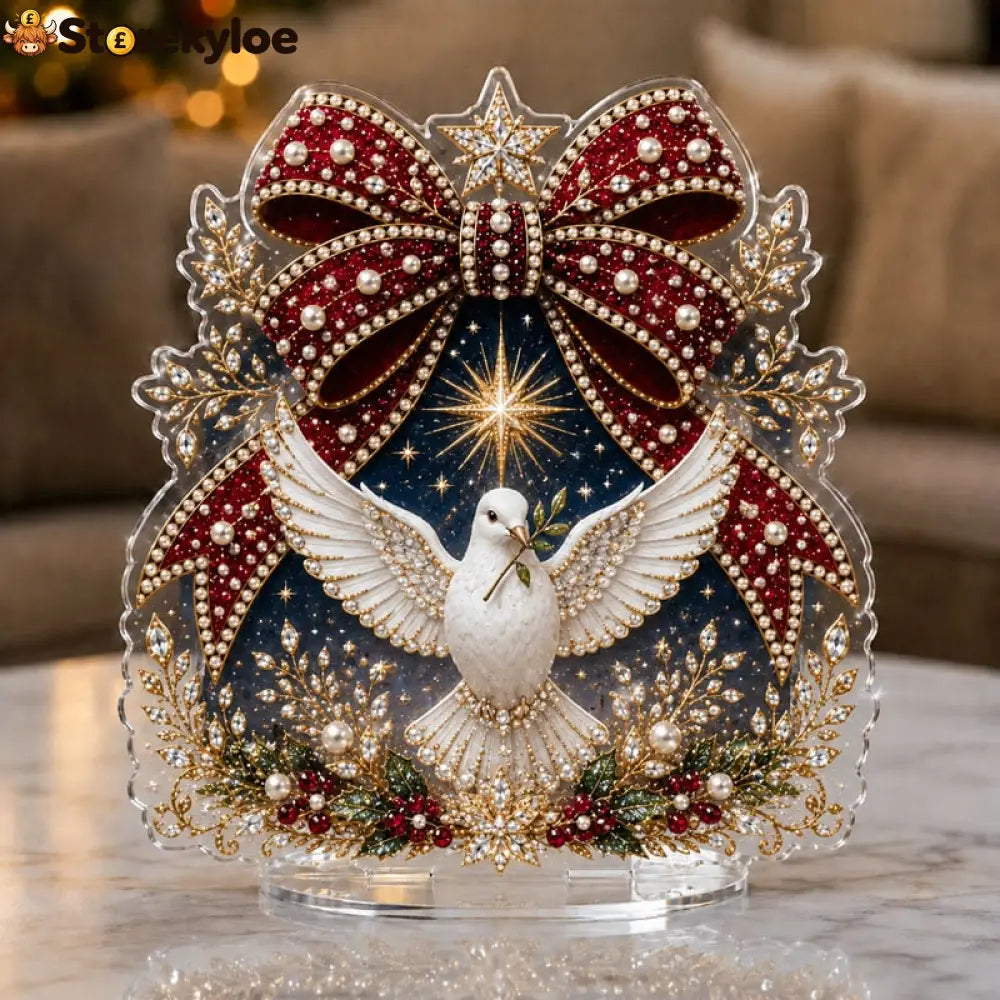 🔥Last Day 48% OFF - 🎄✝️Christmas Bow Crystal Diamond Painting DIY Table Decor Kit - 🕊️ Dove of Peace