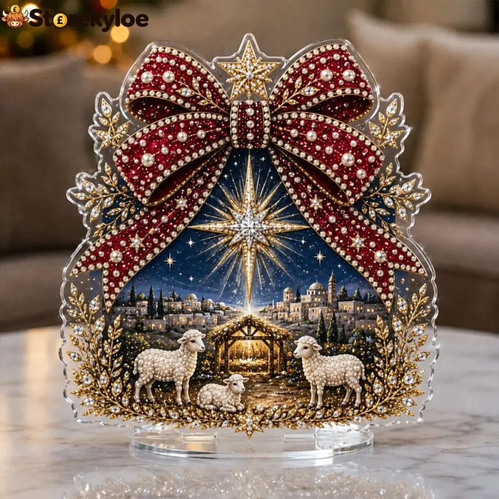 🔥Last Day 48% OFF - 🎄✝️Christmas Bow Crystal Diamond Painting DIY Table Decor Kit - ⭐ Star of Bethlehem