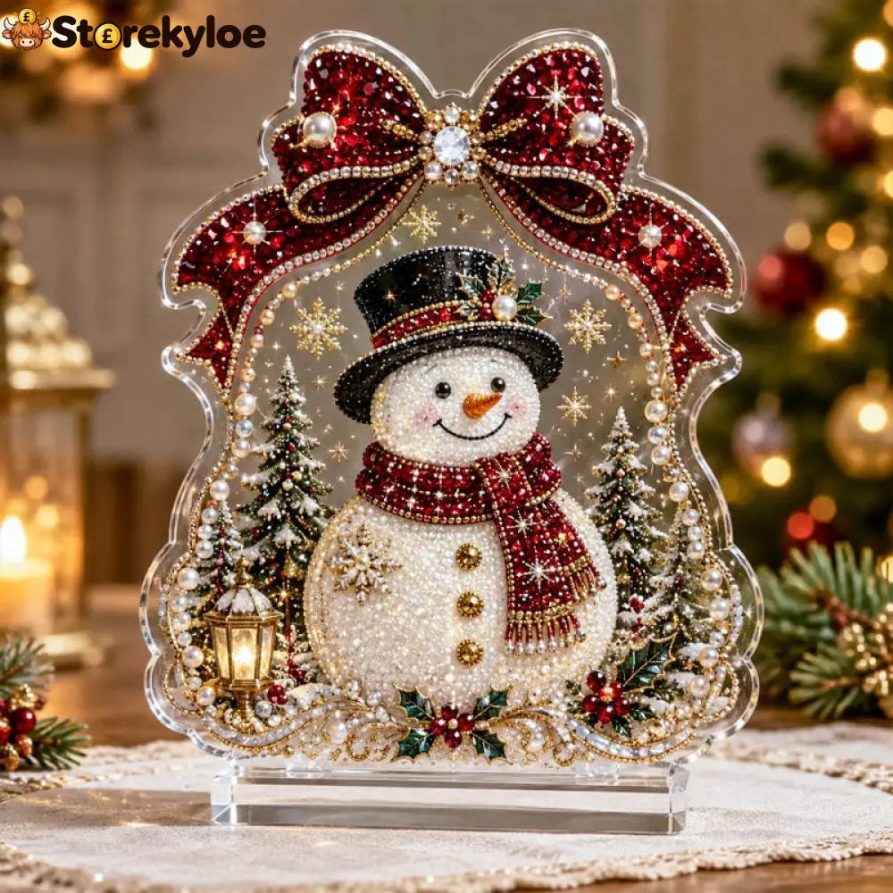 🔥Last Day 48% OFF - 🎄✝️Christmas Bow Crystal Diamond Painting DIY Table Decor Kit - ☃️ Vintage Snowman