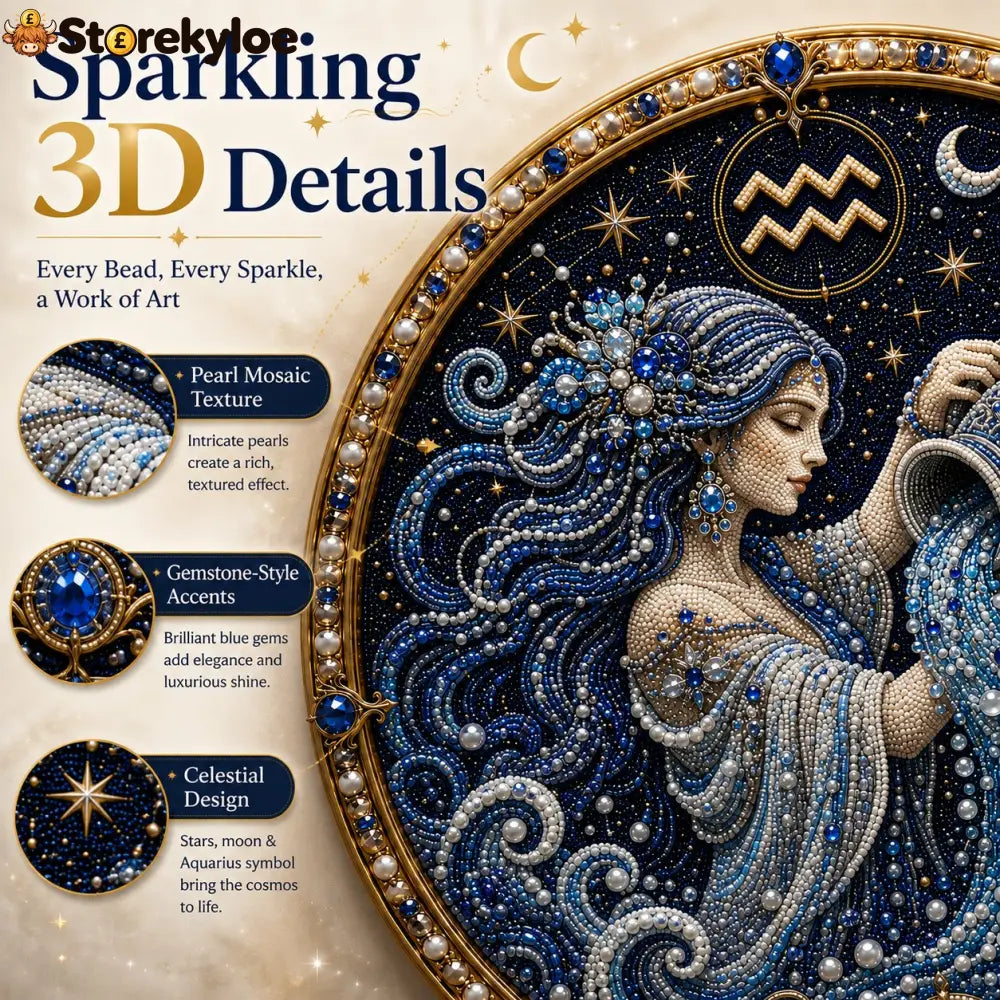 🔥Last Day 49% OFF - 12 Zodiac Signs Pearl Art Kit ♈🌙