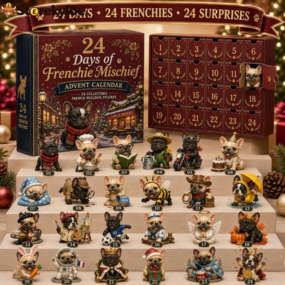 ⏳ Last Day 49% OFF – 🐶 24-Day French Bulldog Christmas Advent Calendar | 24 Unique Collectible Frenchie Characters with Different Outfits, Personalities & Daily Holiday Surprises 🎄✨