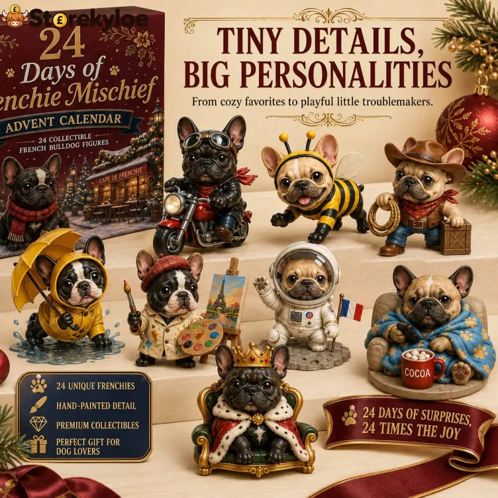 ⏳ Last Day 49% OFF – 🐶 24-Day French Bulldog Christmas Advent Calendar | 24 Unique Collectible Frenchie Characters with Different Outfits, Personalities & Daily Holiday Surprises 🎄✨