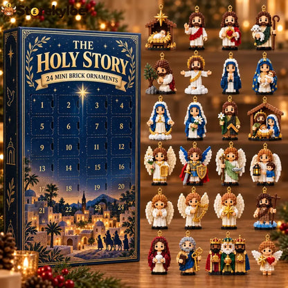 ⏳ Last Day 49% OFF – ✝️ 24-Day Holy Story Mini Brick Advent Calendar | 24 Faith-Inspired Christmas Ornament Builds 🎄