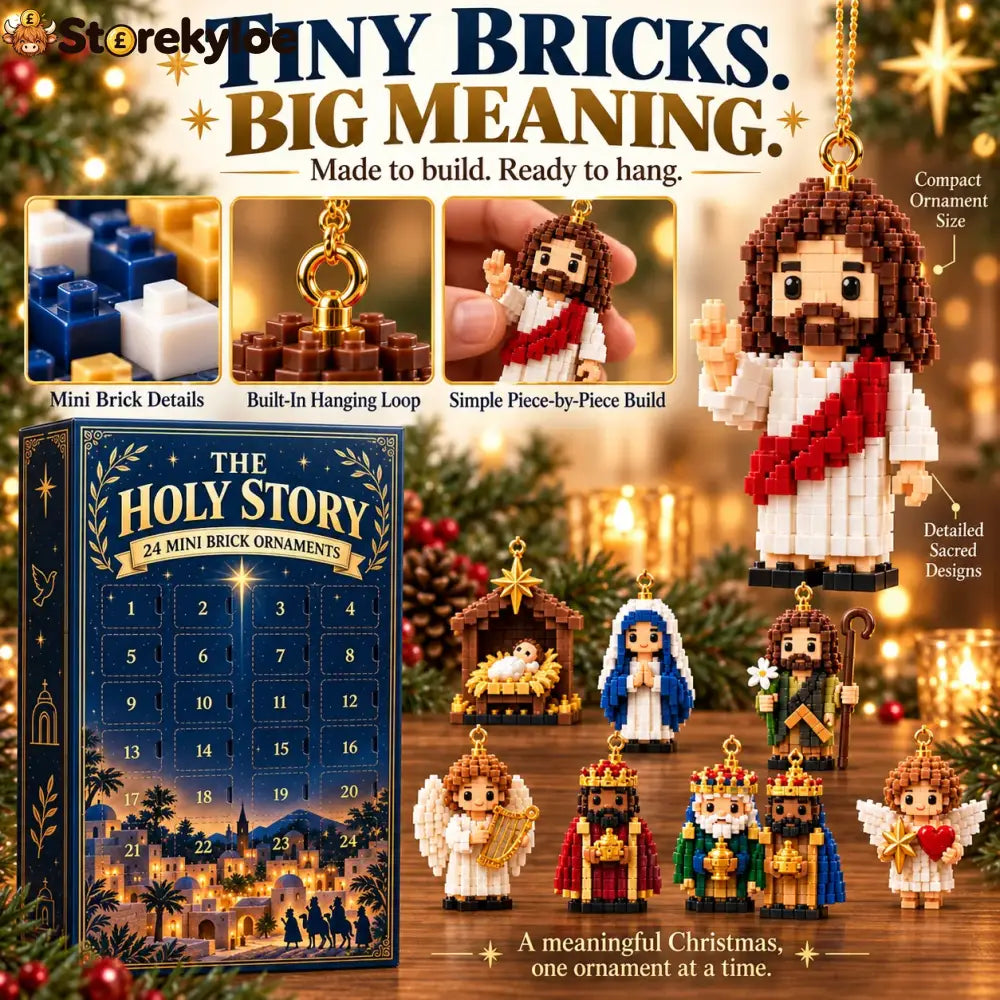 ⏳ Last Day 49% OFF – ✝️ 24-Day Holy Story Mini Brick Advent Calendar | 24 Faith-Inspired Christmas Ornament Builds 🎄