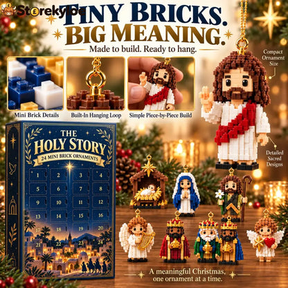 ⏳ Last Day 49% OFF – ✝️ 24-Day Holy Story Mini Brick Advent Calendar | 24 Faith-Inspired Christmas Ornament Builds 🎄