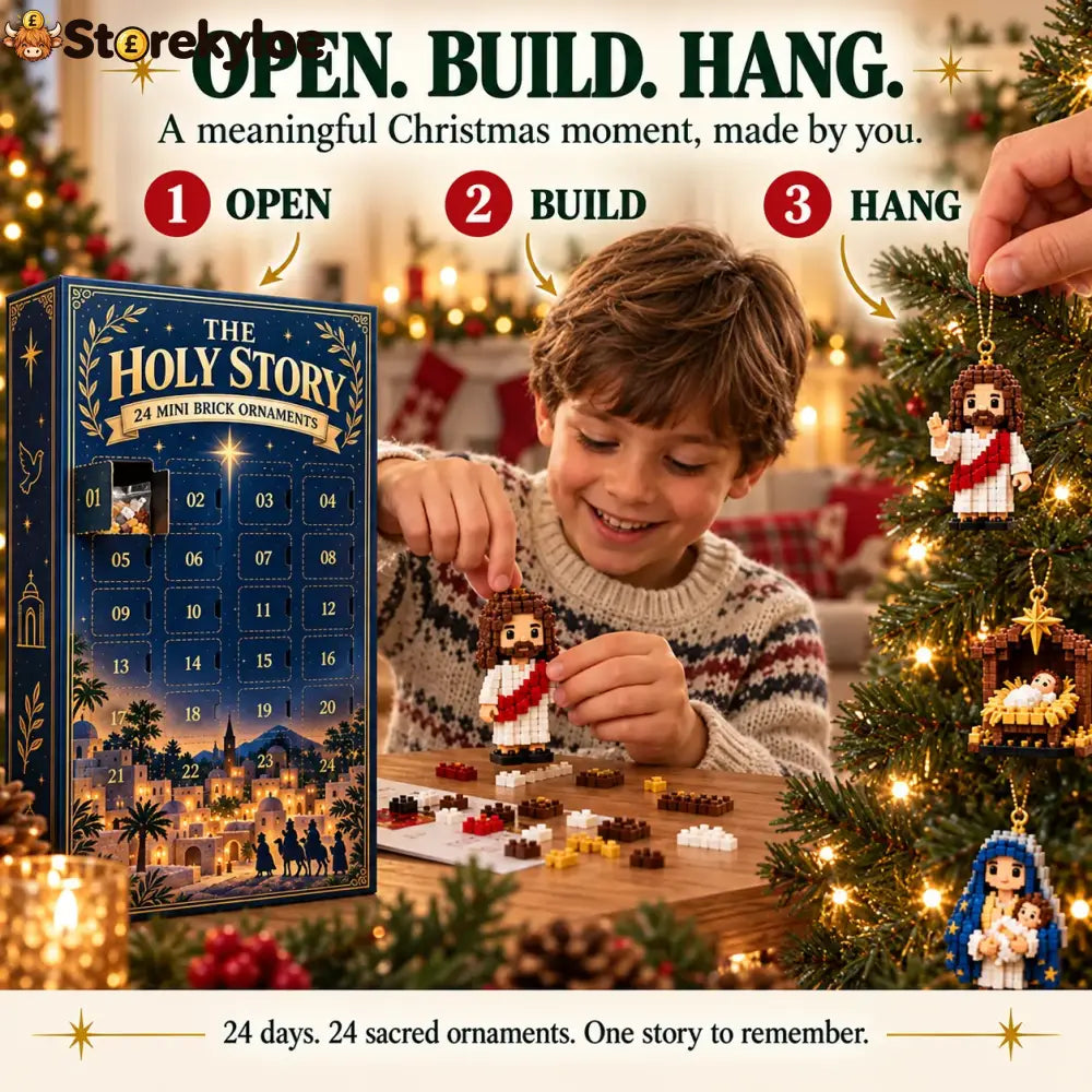 ⏳ Last Day 49% OFF – ✝️ 24-Day Holy Story Mini Brick Advent Calendar | 24 Faith-Inspired Christmas Ornament Builds 🎄