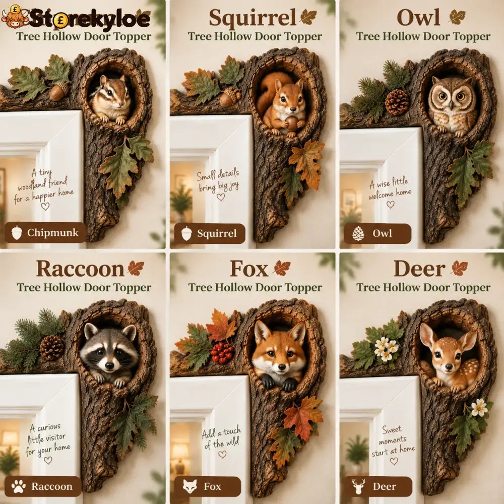 ⏰LAST DAY 50% OFF 🐿️ 3D Chipmunk Tree Hollow Door Topper | Woodland Animal Doorway Decor For Cozy Nature Homes