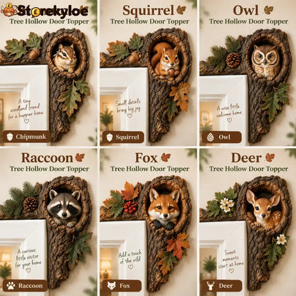 ⏰LAST DAY 50% OFF 🐿️ 3D Chipmunk Tree Hollow Door Topper | Woodland Animal Doorway Decor For Cozy Nature Homes