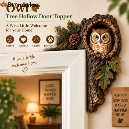 ⏰LAST DAY 50% OFF 🐿️ 3D Chipmunk Tree Hollow Door Topper | Woodland Animal Doorway Decor For Cozy Nature Homes - 🦉Owl