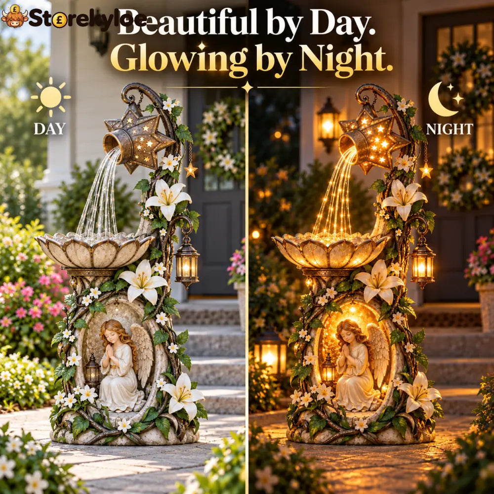 🔥 Last Day 49% OFF👼✨ Angel Starlight Garden Fountain™ – Faith-Inspired Lighted Outdoor Decor