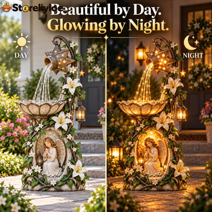 🔥 Last Day 49% OFF👼✨ Angel Starlight Garden Fountain™ – Faith-Inspired Lighted Outdoor Decor