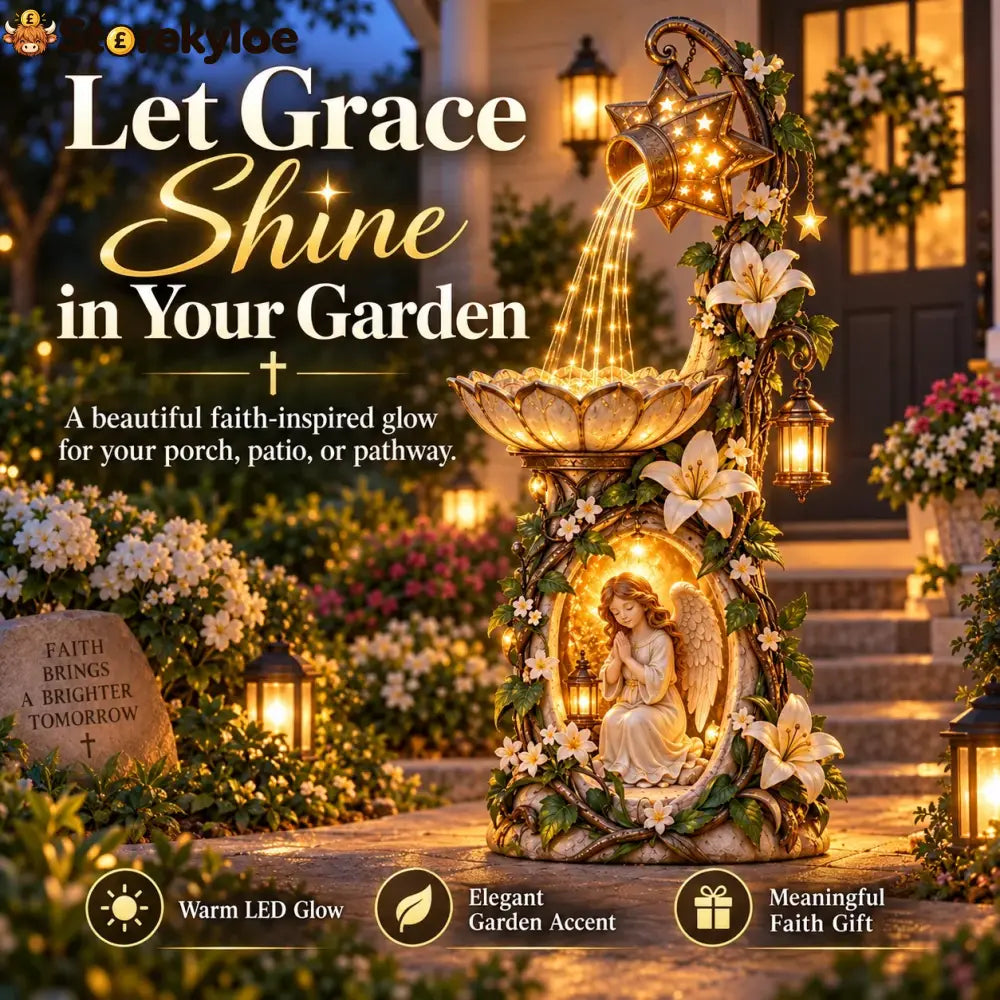 🔥 Last Day 49% Off👼✨ Angel Starlight Garden Fountain™ – Faith-inspired Lighted Outdoor Decor