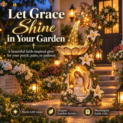 🔥 Last Day 49% Off👼✨ Angel Starlight Garden Fountain™ – Faith-inspired Lighted Outdoor Decor