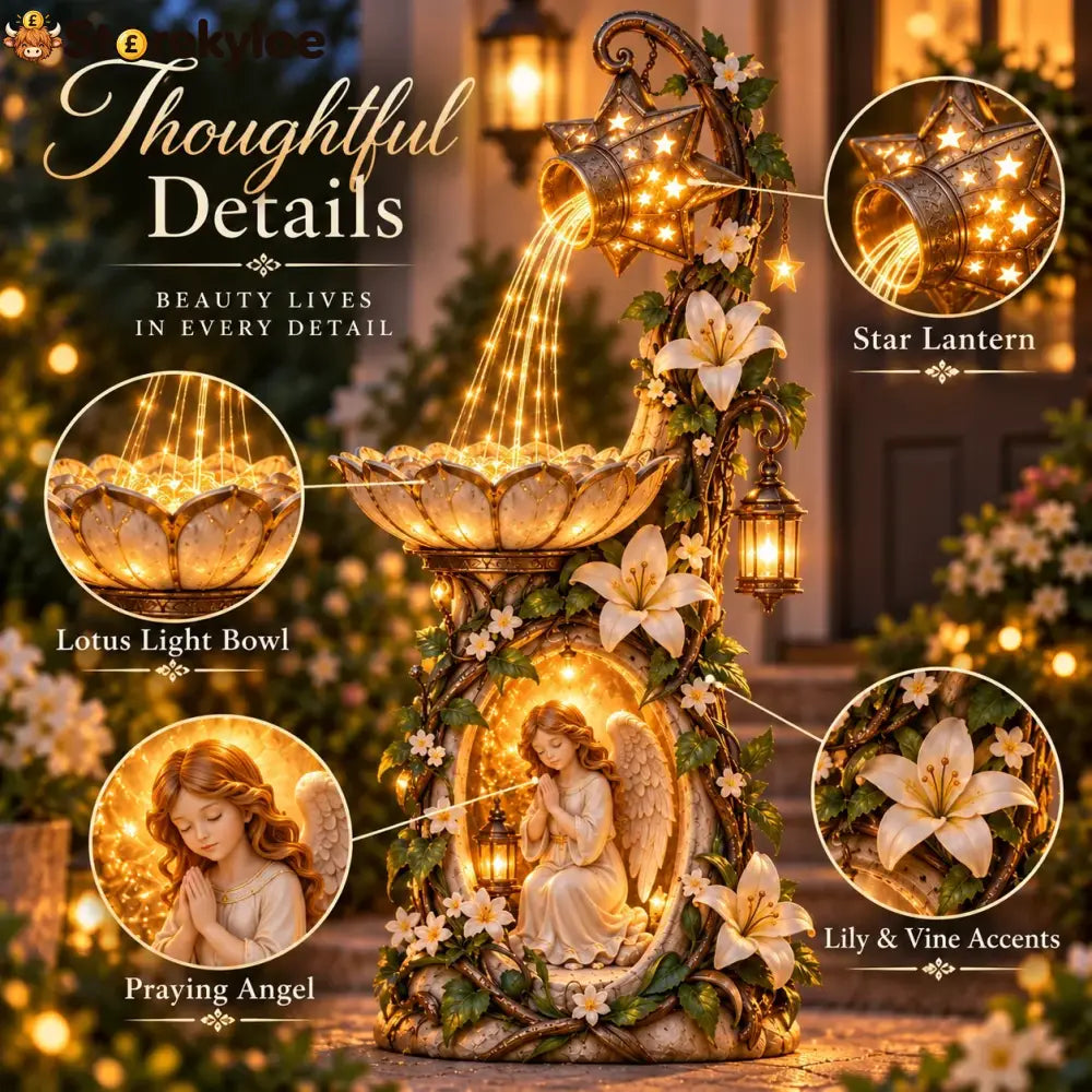 🔥 Last Day 49% Off👼✨ Angel Starlight Garden Fountain™ – Faith-inspired Lighted Outdoor Decor