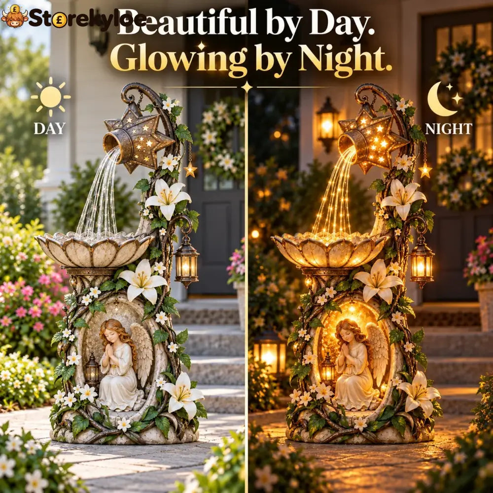 🔥 Last Day 49% Off👼✨ Angel Starlight Garden Fountain™ – Faith-inspired Lighted Outdoor Decor