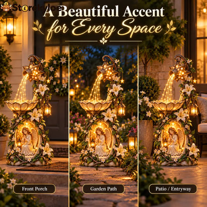 🔥 Last Day 49% OFF👼✨ Angel Starlight Garden Fountain™ – Faith-Inspired Lighted Outdoor Decor