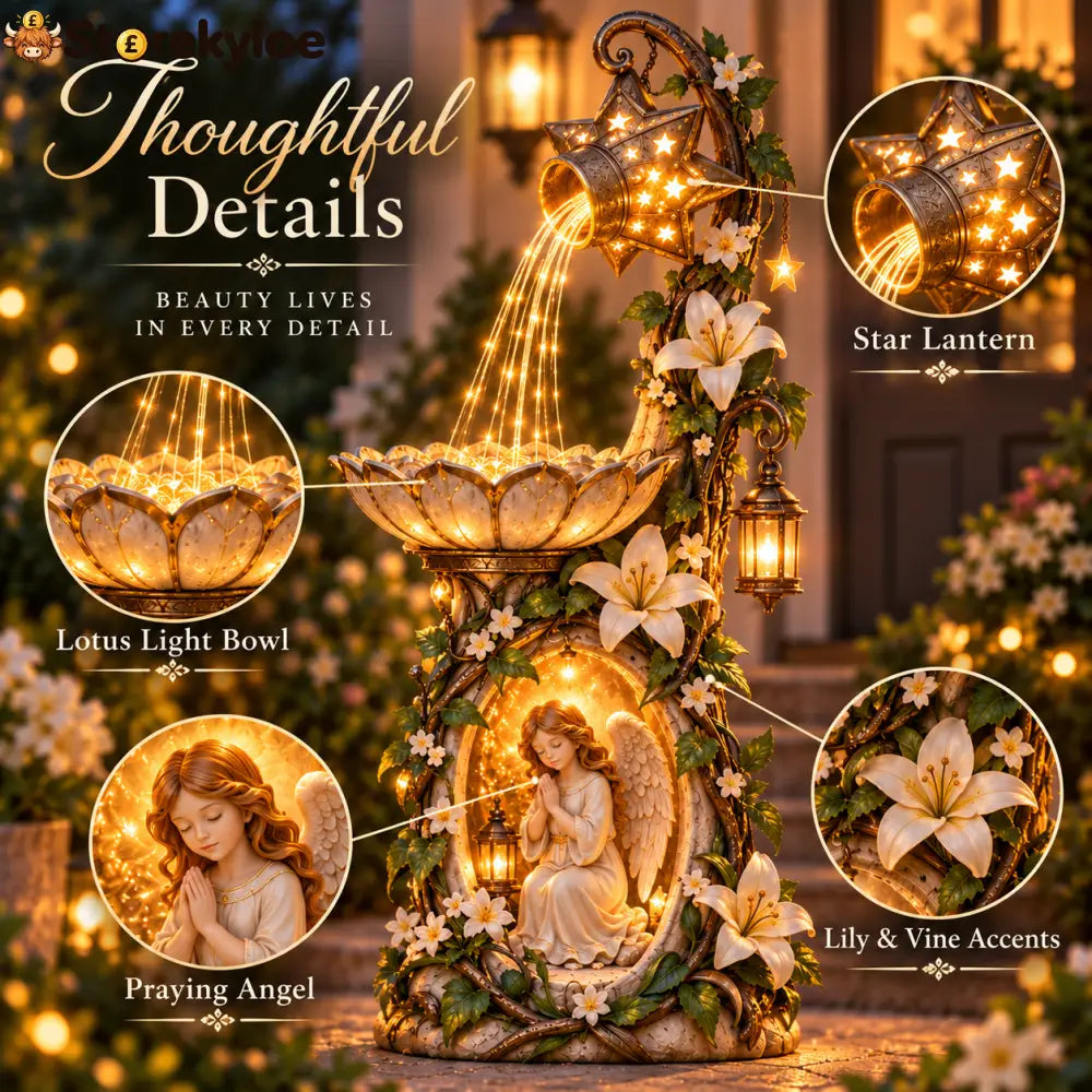 🔥 Last Day 49% OFF👼✨ Angel Starlight Garden Fountain™ – Faith-Inspired Lighted Outdoor Decor