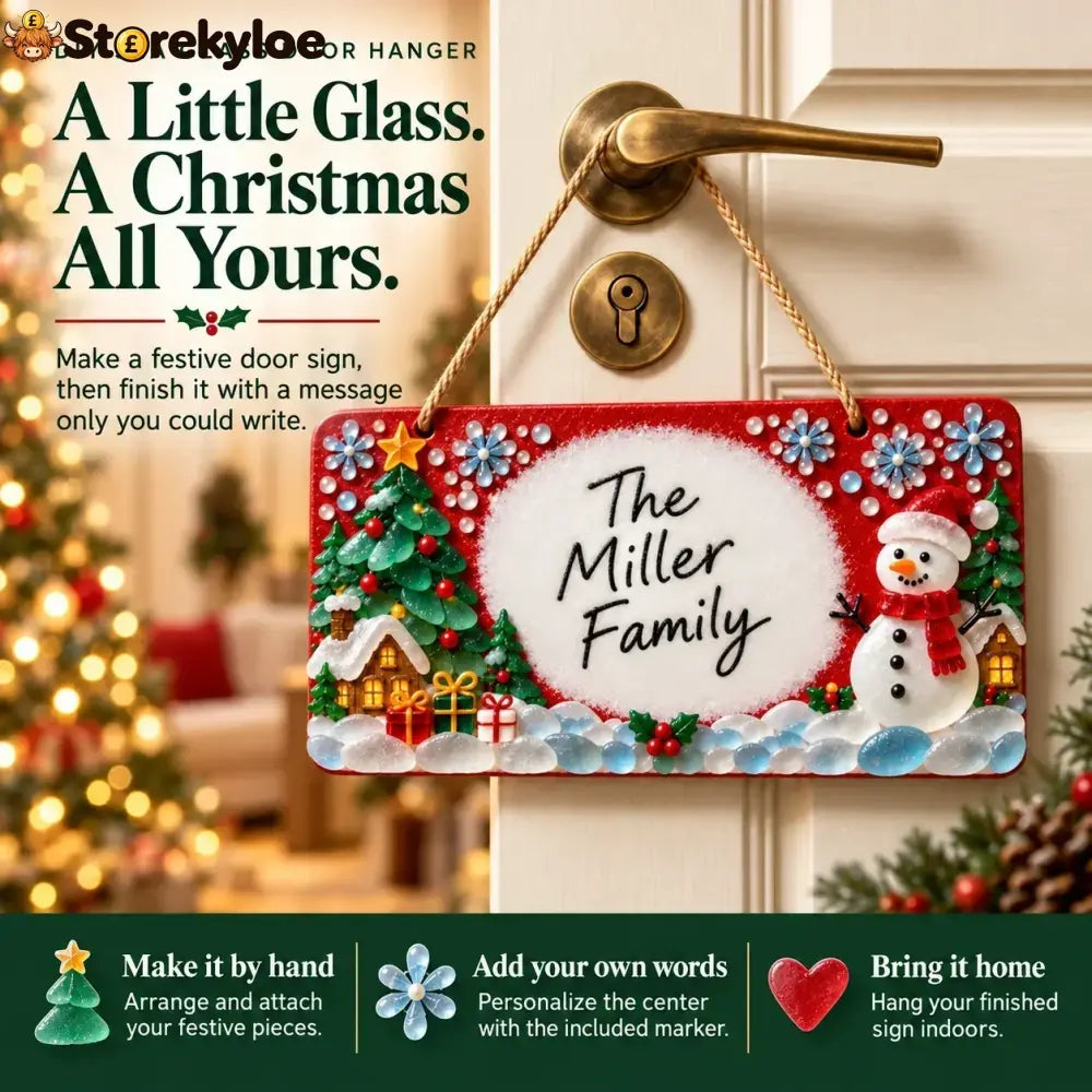 ⏳ Last Day 49% OFF – 🎄 Beginner-Friendly DIY Sea Glass Christmas Hanging Sign Kit | 8 Festive Designs with Handwritten