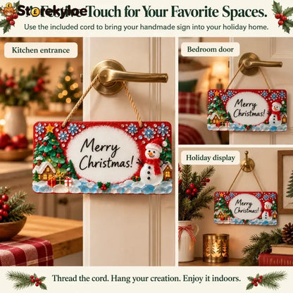 ⏳ Last Day 49% OFF – 🎄 Beginner-Friendly DIY Sea Glass Christmas Hanging Sign Kit | 8 Festive Designs with Handwritten