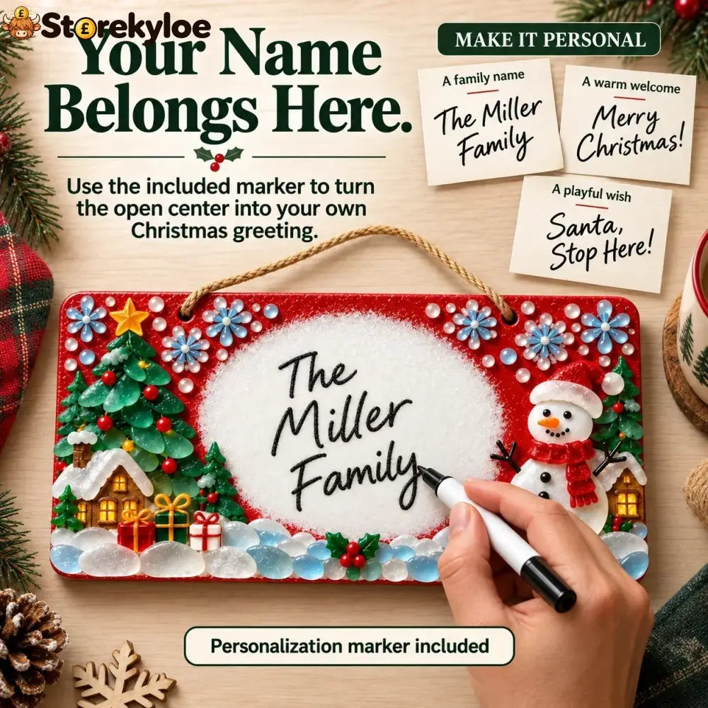 ⏳ Last Day 49% OFF – 🎄 Beginner-Friendly DIY Sea Glass Christmas Hanging Sign Kit | 8 Festive Designs with Handwritten