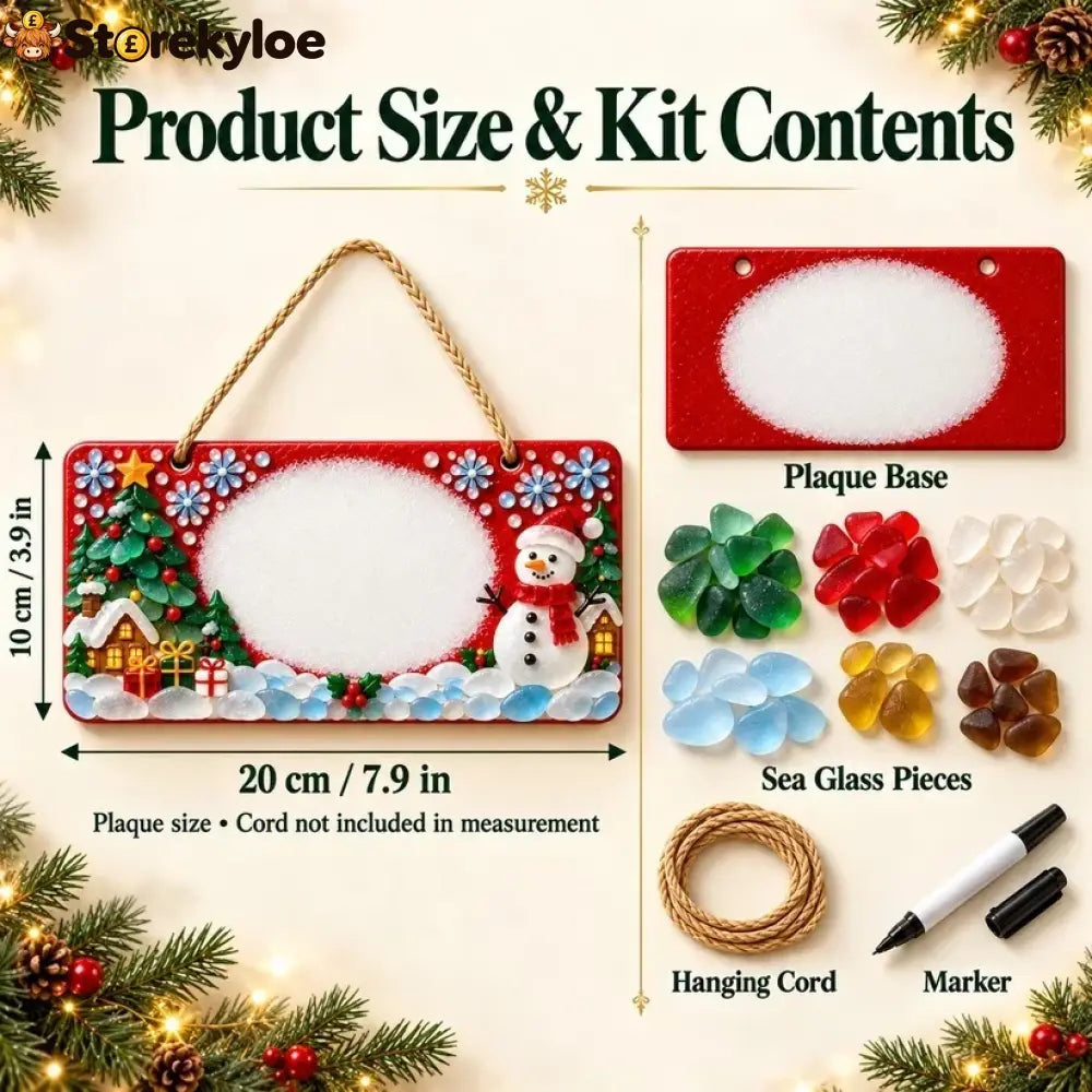 ⏳ Last Day 49% OFF – 🎄 Beginner-Friendly DIY Sea Glass Christmas Hanging Sign Kit | 8 Festive Designs with Handwritten